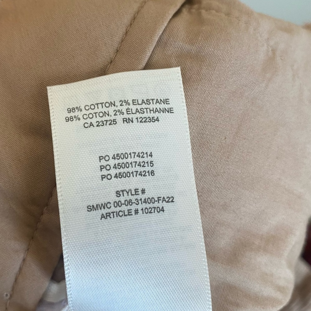 Group Babaton Aritzia Quota Corduroy Pant Pleated Trousers Sz 00 - Picture 9 of 14